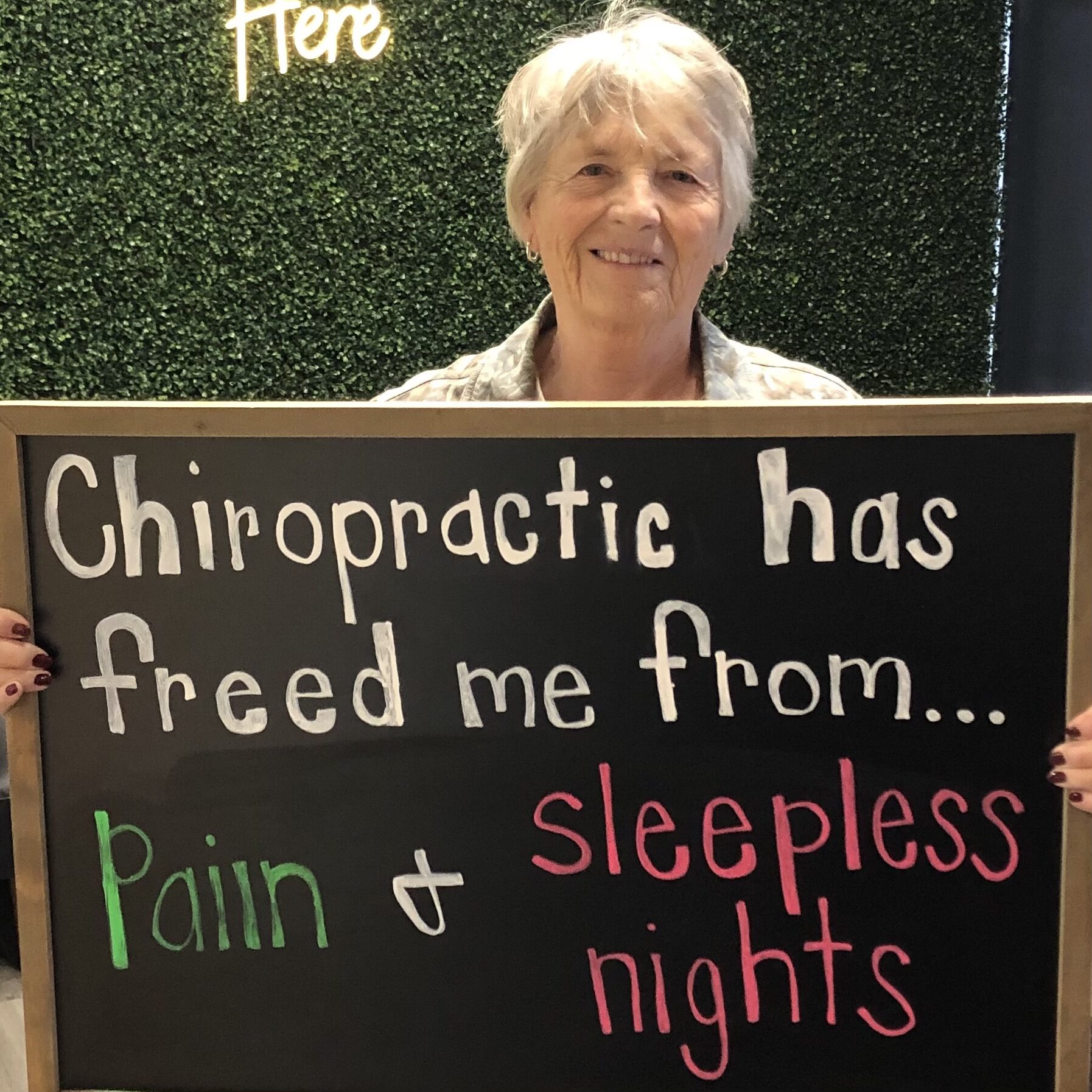 Legacy patient reporting freedom from pain and sleepless nights