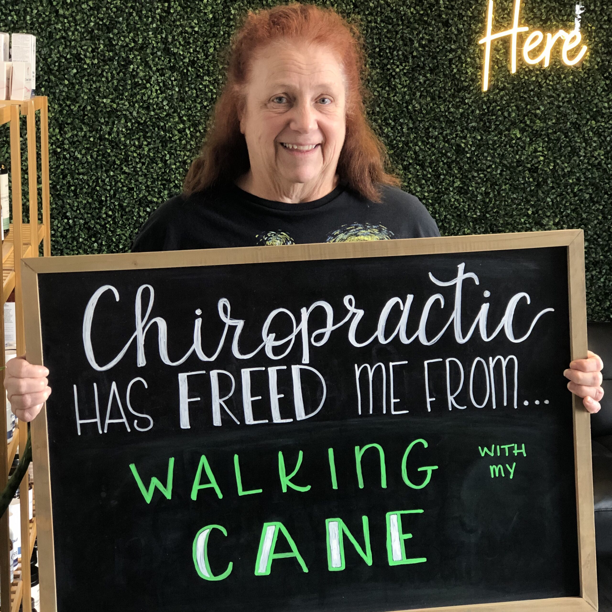 Legacy patient reporting freedom from walking with a cane