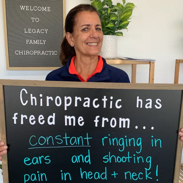 Legacy patient reporting freedom from ringing ears and shooting head and neck pain